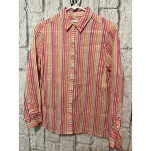 NEW Foxcroft 8 Petite Button Down 100% Linen